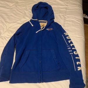 Zip up blue sweatshirt hoodie